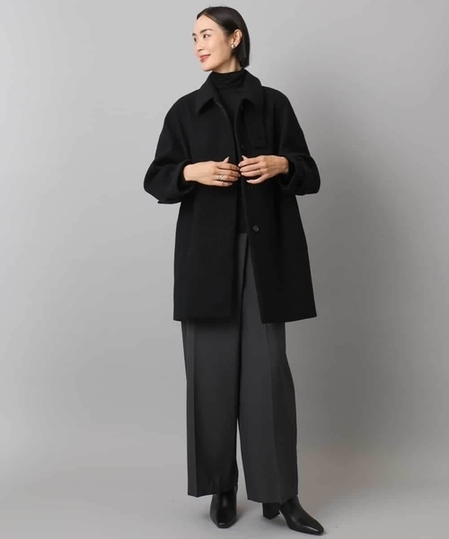 MICHEL KLEIN（ミッシェル・クラン）の「Super100ウールステンカラーコート（ステンカラーコート・レディース・ラベンダー/カーキ/アイボリー/ブラック・38）」の21枚目の写真