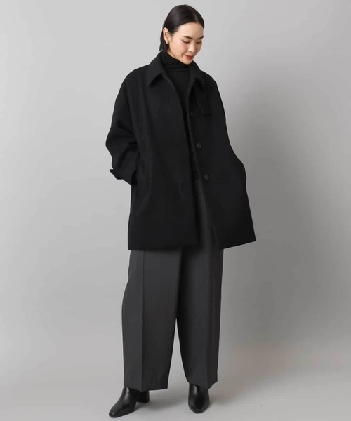 MICHEL KLEIN（ミッシェル・クラン）の「Super100ウールステンカラーコート（ステンカラーコート・レディース・ラベンダー/カーキ/アイボリー/ブラック・38）」の22枚目の写真