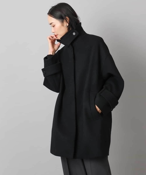 MICHEL KLEIN（ミッシェル・クラン）の「Super100ウールステンカラーコート（ステンカラーコート・レディース・ラベンダー/カーキ/アイボリー/ブラック・38）」の7枚目の写真