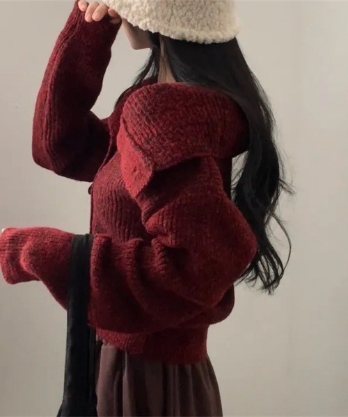 almo(アルモ)の「【LAMPOON】トグルボタンニットカーディガン(カーディガン/ボレロ・レディース・ベージュ/レッド/グレー・FREE)」の8枚目の写真
