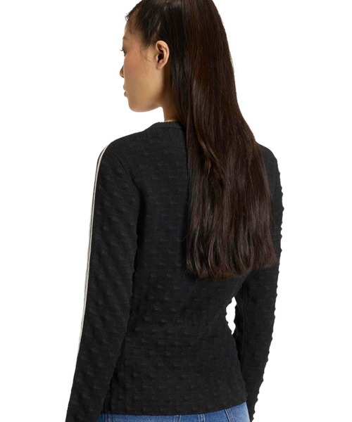 adidas(アディダス)の「adidas SLIM SOLID SPIKE KNIT SWEATSHIRT / アディダス スリム ソリッド スパイク ニット スウェットシャツ(ニット/セーター・レディース・ブラック・S/M/L)」の9枚目の写真