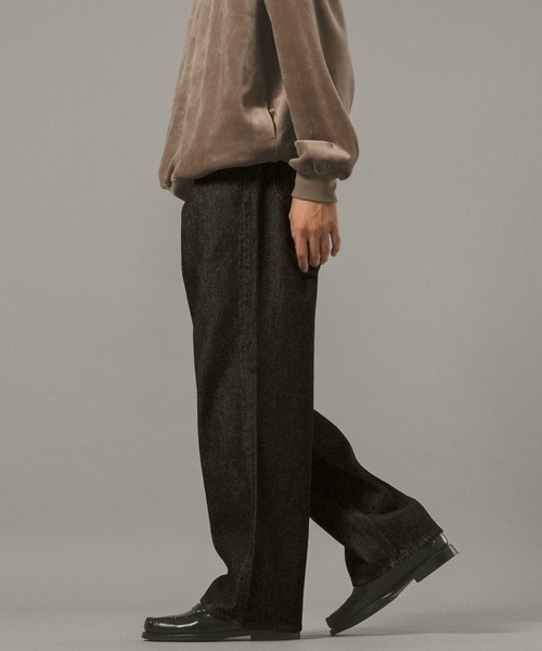 RAGEBLUE（レイジブルー）の「紐ベルト付き/ワイドストレートデニムパンツ（デニムパンツ・メンズ・ブラック/ブルー/ネイビー・SMALL/MEDIUM/LARGE）」の8枚目の写真