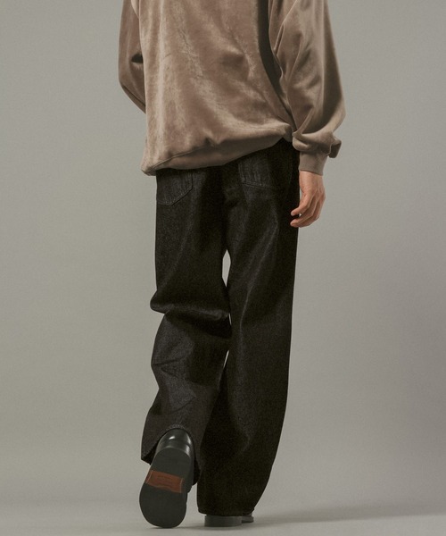 RAGEBLUE（レイジブルー）の「紐ベルト付き/ワイドストレートデニムパンツ（デニムパンツ・メンズ・ブラック/ブルー/ネイビー・SMALL/MEDIUM/LARGE）」の9枚目の写真