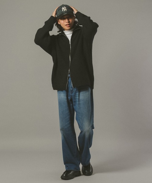 RAGEBLUE（レイジブルー）の「紐ベルト付き/ワイドストレートデニムパンツ（デニムパンツ・メンズ・ブラック/ブルー/ネイビー・SMALL/MEDIUM/LARGE）」の11枚目の写真