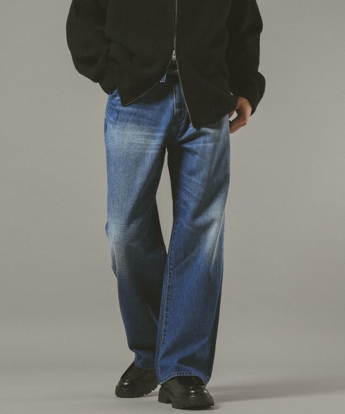 RAGEBLUE（レイジブルー）の「紐ベルト付き/ワイドストレートデニムパンツ（デニムパンツ・メンズ・ブラック/ブルー/ネイビー・SMALL/MEDIUM/LARGE）」の13枚目の写真