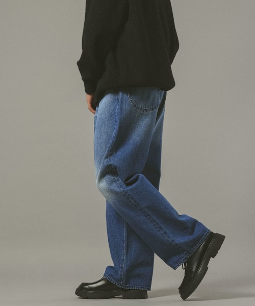 RAGEBLUE（レイジブルー）の「紐ベルト付き/ワイドストレートデニムパンツ（デニムパンツ・メンズ・ブラック/ブルー/ネイビー・SMALL/MEDIUM/LARGE）」の14枚目の写真
