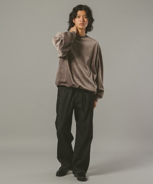 RAGEBLUE（レイジブルー）の「紐ベルト付き/ワイドストレートデニムパンツ（デニムパンツ・メンズ・ブラック/ブルー/ネイビー・SMALL/MEDIUM/LARGE）」の4枚目の写真