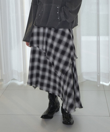 ASYMMETRIC FLARE SKIRT [CHECK]