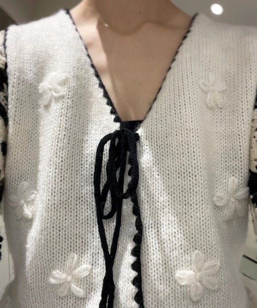 【超希少】トリココムデギャルソン フラワーチュールパッチワークニットベスト パッチワーク透かし柄ニット | natural couture(ナチュラルクチュール