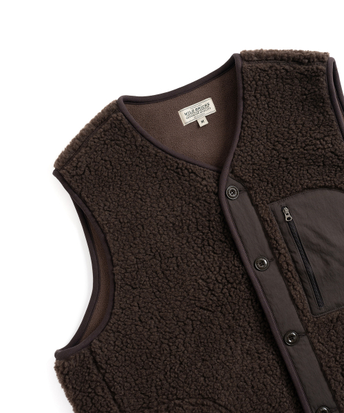 WILD BRICKS(ワイルドブリックス)の「W24 FLEECE VEST (dark brown)(ベスト・メンズ・その他・MEDIUM/LARGE/X-LARGE)」の4枚目の写真
