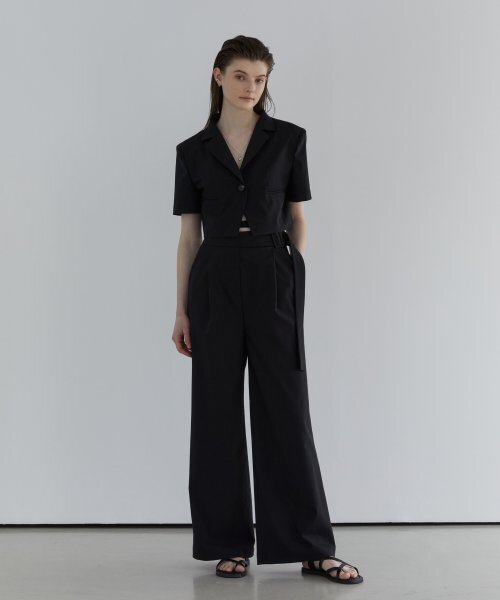 MODERNABLE(モダンエイブル)の「ベルトポイントサマーウールワイドパンツ - ブラック(スラックス・レディース・その他・MEDIUM/SMALL)」の1枚目の写真