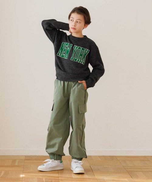 coca（coca）（コカ）の「キッズ ラインカーゴジョガーパンツ（スウェットパンツ・キッズ・ブラック/カーキ・120/130/140/150）」の3枚目の写真