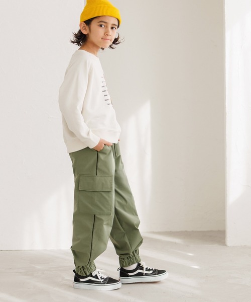 coca（coca）（コカ）の「キッズ ラインカーゴジョガーパンツ（スウェットパンツ・キッズ・ブラック/カーキ・120/130/140/150）」の7枚目の写真