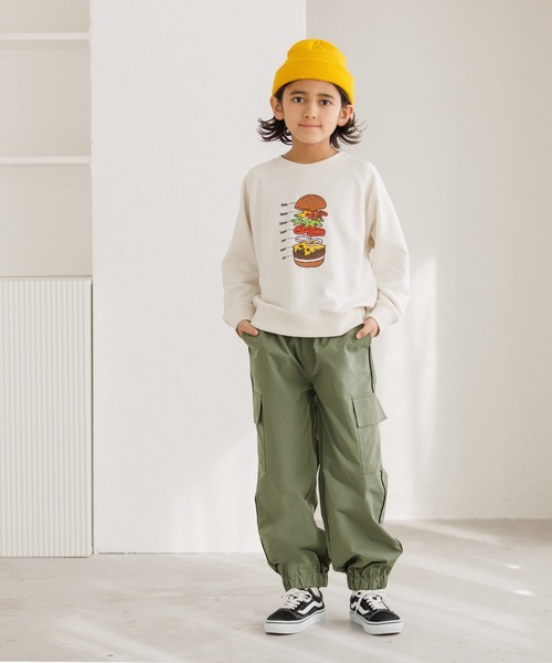 coca（coca）（コカ）の「キッズ ラインカーゴジョガーパンツ（スウェットパンツ・キッズ・ブラック/カーキ・120/130/140/150）」の8枚目の写真