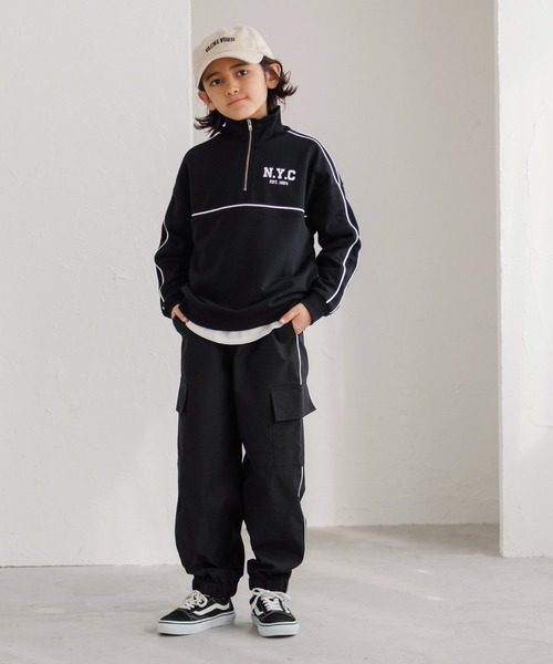 coca（coca）（コカ）の「キッズ ラインカーゴジョガーパンツ（スウェットパンツ・キッズ・ブラック/カーキ・120/130/140/150）」の9枚目の写真