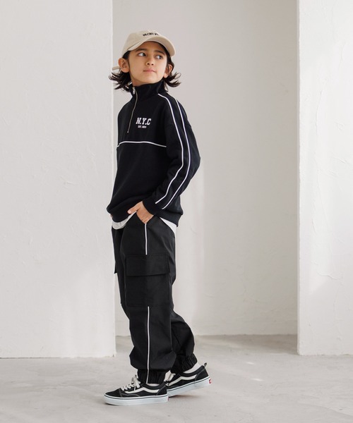 coca（coca）（コカ）の「キッズ ラインカーゴジョガーパンツ（スウェットパンツ・キッズ・ブラック/カーキ・120/130/140/150）」の13枚目の写真