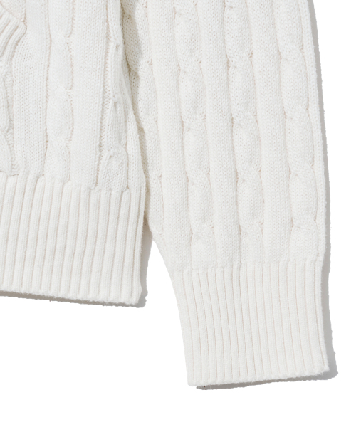 YALE(イェール)の「ケーブルニットフードジップアップ_アイボリー(ニット/セーター・レディース・その他・MEDIUM/LARGE/X-LARGE/SMALL)」の6枚目の写真