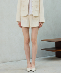 CHERISH TWEED SHORTS PANTS / WHITE
