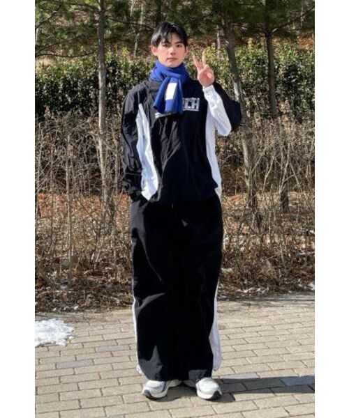 SEARCH410(サーチ410)の「ナイロンワッシャースナップワイドパンツブラック(スウェットパンツ・メンズ・その他・LARGE/MEDIUM)」の6枚目の写真