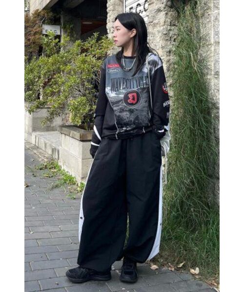 SEARCH410(サーチ410)の「ナイロンワッシャースナップワイドパンツブラック(スウェットパンツ・メンズ・その他・LARGE/MEDIUM)」の15枚目の写真