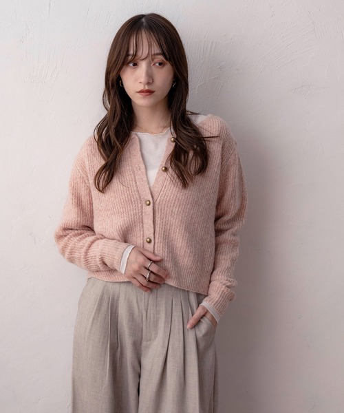 NOAHL(ノアル)の「【NOAHL】ラウンドネックニットカーディガン(カーディガン/ボレロ・レディース・ピンク系/ダークブラウン・FREE)」の12枚目の写真