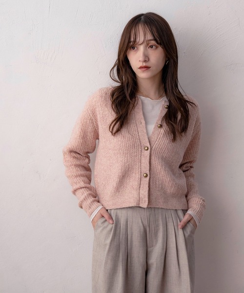 NOAHL(ノアル)の「【NOAHL】ラウンドネックニットカーディガン(カーディガン/ボレロ・レディース・ピンク系/ダークブラウン・FREE)」の16枚目の写真