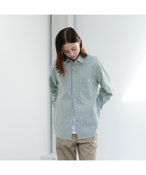 HORLISUN（ホーリーサン）の「Jane Oxford Stripe Shirt Indigo Green（シャツ/ブラウス・レディース・その他・SMALL/MEDIUM）」の6枚目の写真