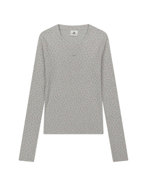 W) SUN FLOWER LS TEE GRAY