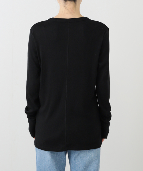 JOURNAL STANDARD LUXE(ジャーナルスタンダード ラックス)の「テレコ クルーネックプルオーバー(Tシャツ/カットソー・レディース・ホワイト/ブラック・FREE)」の4枚目の写真