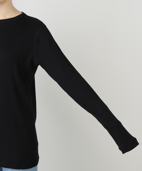 JOURNAL STANDARD LUXE(ジャーナルスタンダード ラックス)の「テレコ クルーネックプルオーバー(Tシャツ/カットソー・レディース・ホワイト/ブラック・FREE)」の5枚目の写真