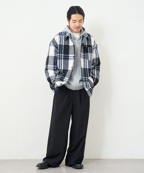 Kastane（カスタネ）の「【一部店舗限定/ユニセックス】BM チェック中綿シャツジャケット（その他アウター・レディース・オレンジ/ブラック・FREE）」の3枚目の写真