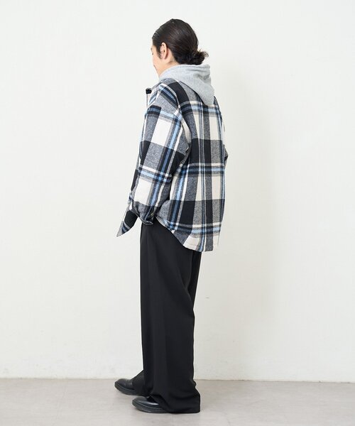 Kastane（カスタネ）の「【一部店舗限定/ユニセックス】BM チェック中綿シャツジャケット（その他アウター・レディース・オレンジ/ブラック・FREE）」の7枚目の写真