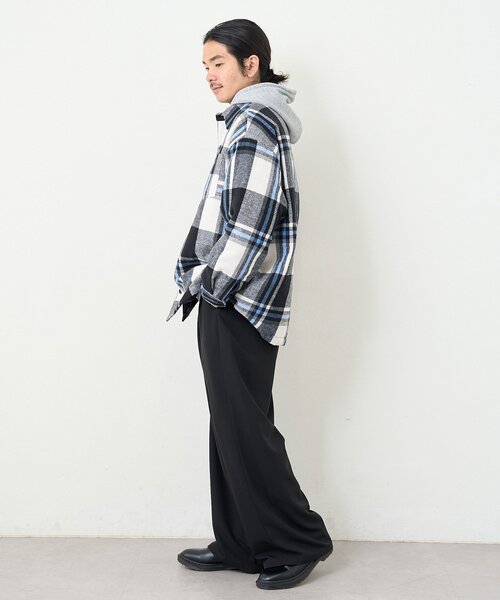 Kastane（カスタネ）の「【一部店舗限定/ユニセックス】BM チェック中綿シャツジャケット（その他アウター・レディース・オレンジ/ブラック・FREE）」の8枚目の写真