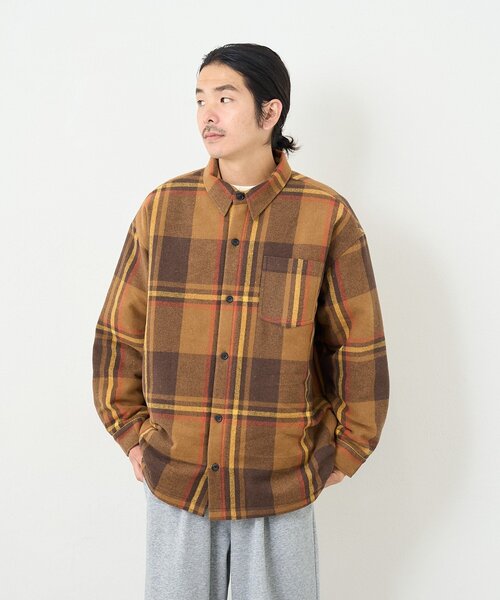 Kastane（カスタネ）の「【一部店舗限定/ユニセックス】BM チェック中綿シャツジャケット（その他アウター・レディース・オレンジ/ブラック・FREE）」の10枚目の写真