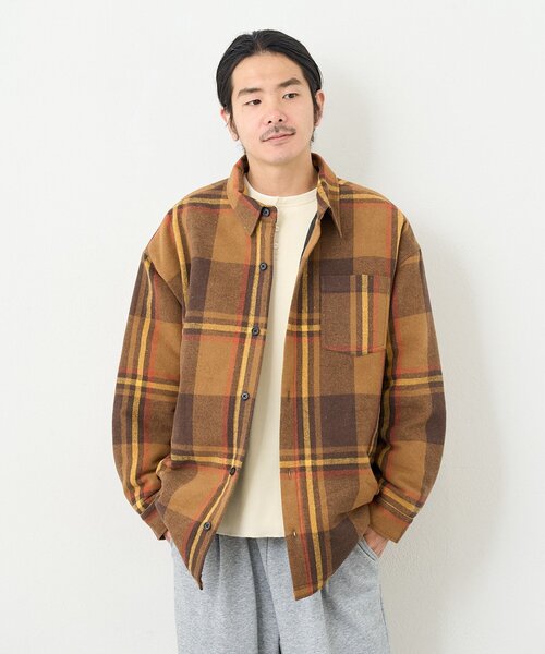 Kastane（カスタネ）の「【一部店舗限定/ユニセックス】BM チェック中綿シャツジャケット（その他アウター・レディース・オレンジ/ブラック・FREE）」の11枚目の写真