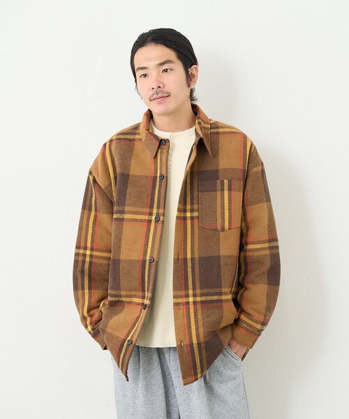 Kastane（カスタネ）の「【一部店舗限定/ユニセックス】BM チェック中綿シャツジャケット（その他アウター・レディース・オレンジ/ブラック・FREE）」の12枚目の写真