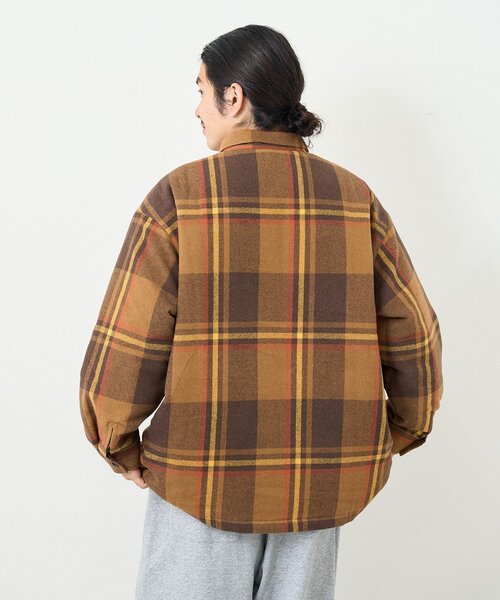 Kastane（カスタネ）の「【一部店舗限定/ユニセックス】BM チェック中綿シャツジャケット（その他アウター・レディース・オレンジ/ブラック・FREE）」の14枚目の写真