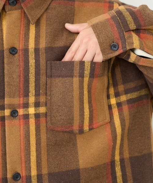 Kastane（カスタネ）の「【一部店舗限定/ユニセックス】BM チェック中綿シャツジャケット（その他アウター・レディース・オレンジ/ブラック・FREE）」の20枚目の写真