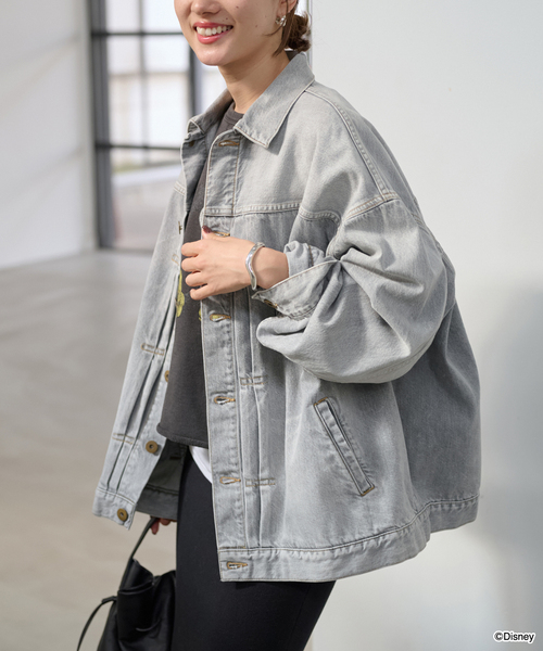 FRAMeWORK（フレームワーク）の「≪追加≫エクストララージデニムジャケット（デニムジャケット・レディース・グレー/ネイビー・FREE）」の2枚目の写真