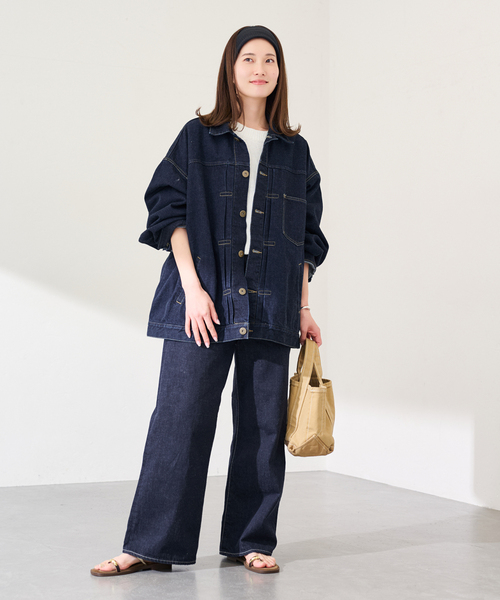 FRAMeWORK（フレームワーク）の「≪追加≫エクストララージデニムジャケット（デニムジャケット・レディース・グレー/ネイビー・FREE）」の3枚目の写真