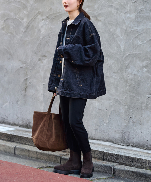 FRAMeWORK（フレームワーク）の「≪追加≫エクストララージデニムジャケット（デニムジャケット・レディース・グレー/ネイビー・FREE）」の12枚目の写真