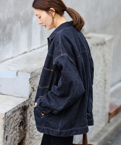 FRAMeWORK（フレームワーク）の「≪追加≫エクストララージデニムジャケット（デニムジャケット・レディース・グレー/ネイビー・FREE）」の17枚目の写真