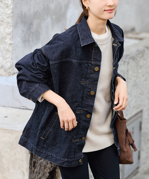 FRAMeWORK（フレームワーク）の「≪追加≫エクストララージデニムジャケット（デニムジャケット・レディース・グレー/ネイビー・FREE）」の18枚目の写真