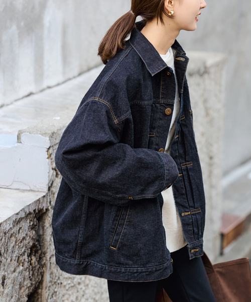 FRAMeWORK（フレームワーク）の「≪追加≫エクストララージデニムジャケット（デニムジャケット・レディース・グレー/ネイビー・FREE）」の19枚目の写真