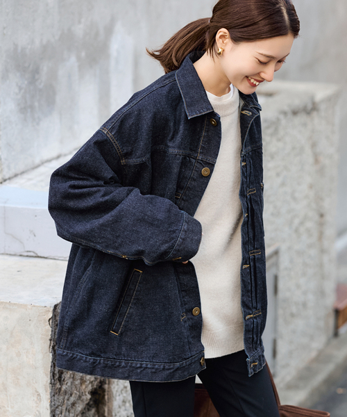 FRAMeWORK（フレームワーク）の「≪追加≫エクストララージデニムジャケット（デニムジャケット・レディース・グレー/ネイビー・FREE）」の20枚目の写真