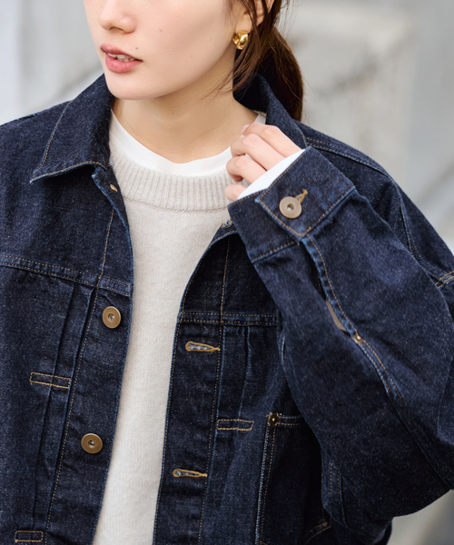 FRAMeWORK（フレームワーク）の「≪追加≫エクストララージデニムジャケット（デニムジャケット・レディース・グレー/ネイビー・FREE）」の22枚目の写真