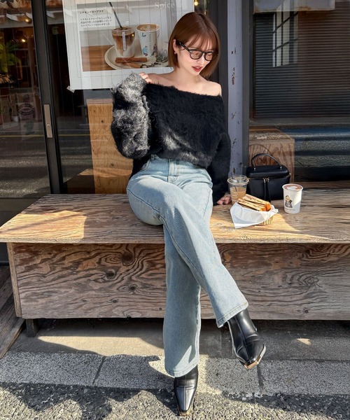 Yuri　デニム　ブルー　25 KOBE LETTUCE（コウベレタス）の「[ yuri.さんコラボ ] バックポケット