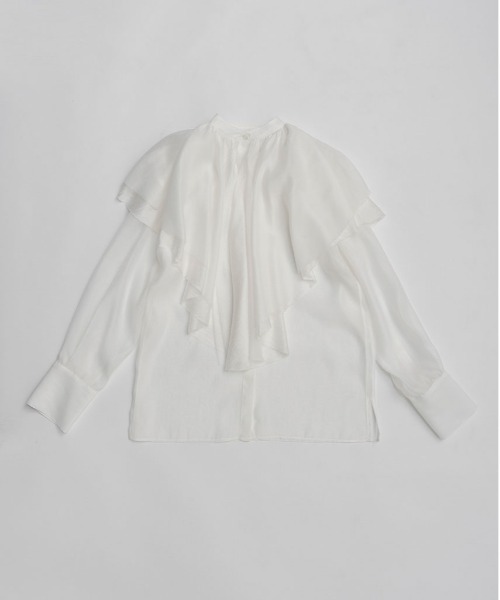 PRANK PROJECT（プランクプロジェクト）の「ボリュームラッフル2WAYトップ / Volume Ruffled 2WAY Top（シャツ/ブラウス・レディース・ブラック/ホワイト・FREE）」の16枚目の写真