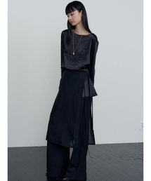 MAKE A TOAST（メイクアトースト）の「Layered Wide Skirt Pants Black MBEFPA004BK（その他パンツ）」