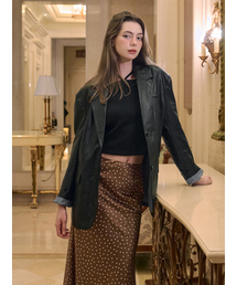 LANGNLU（ラングアンドルー）の「ANNA Faux Leather Jacket(Anna)_BLACK（ライダースジャケット）」